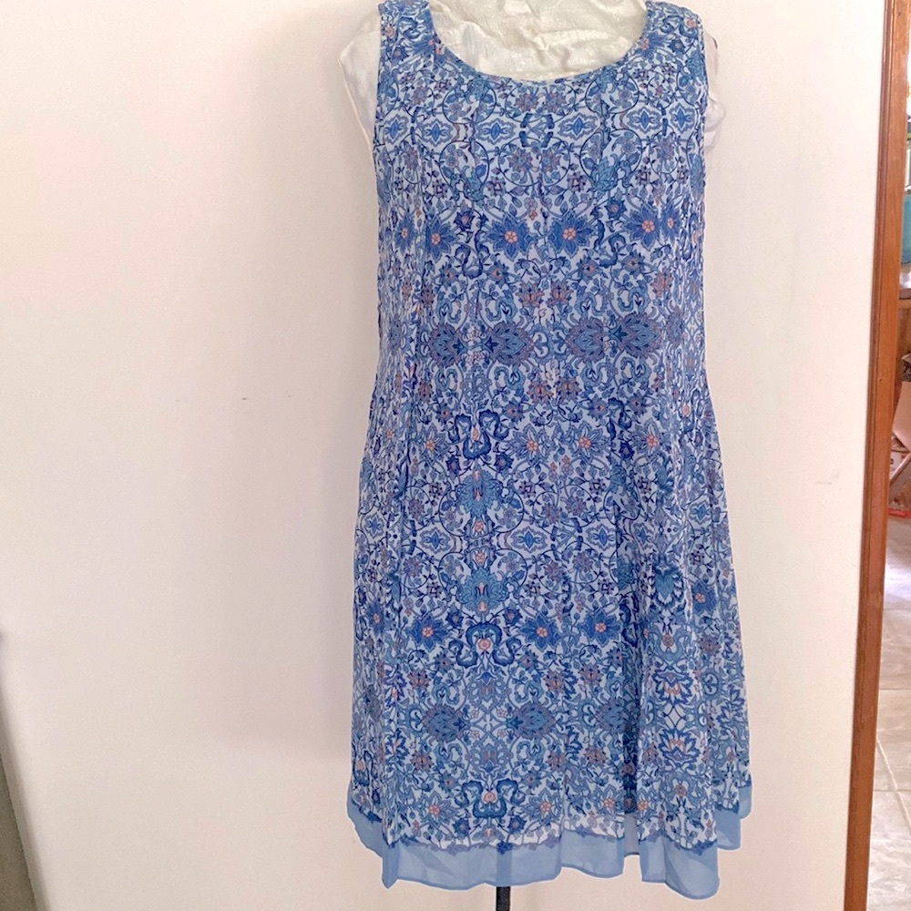 Max Studio, dress, blue print, size S